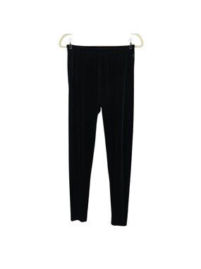 Vintage Cache Womens Large Pants Velvet Black Leggings High Rise Pull On Ninetie